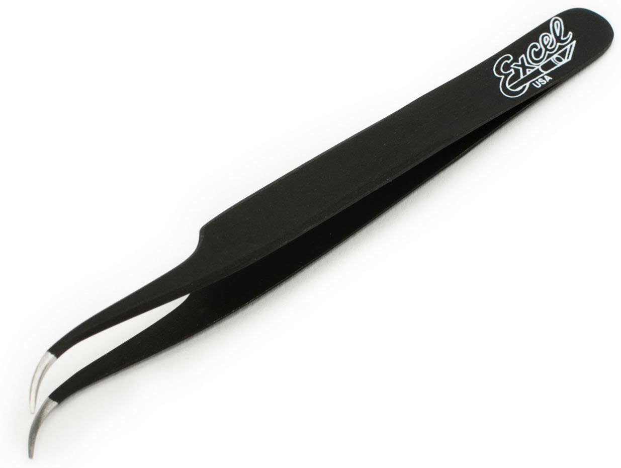 Slant Point Tweezers, Black
